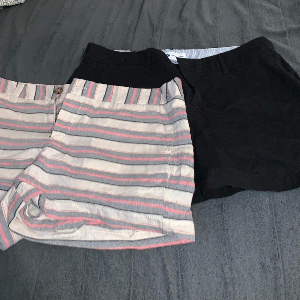 Cute striped shorts and simple black shorts!
